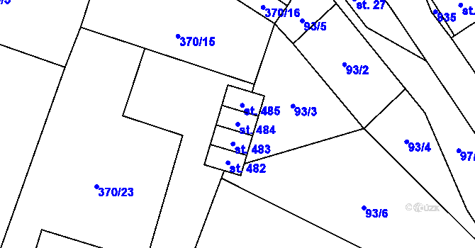 Parcela st. 484 v KÚ Sedlec u Votic, Katastrální mapa