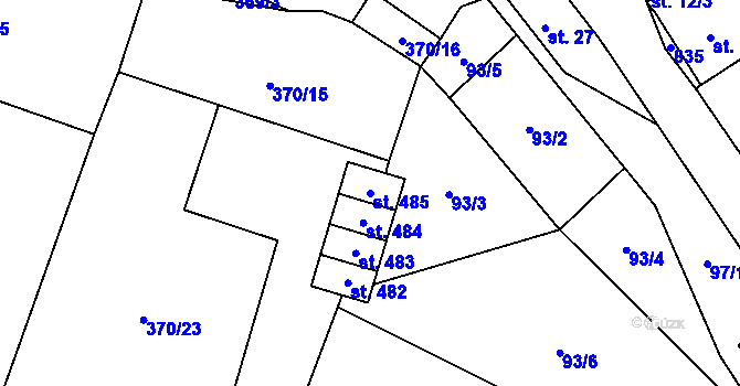 Parcela st. 485 v KÚ Sedlec u Votic, Katastrální mapa