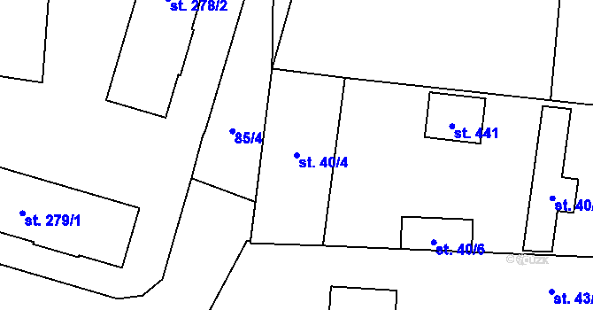 Parcela st. 40/4 v KÚ Sedlec u Votic, Katastrální mapa