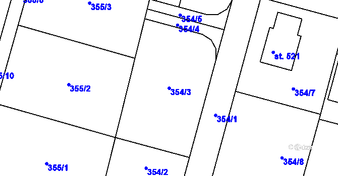 Parcela st. 354/3 v KÚ Sedlec u Votic, Katastrální mapa