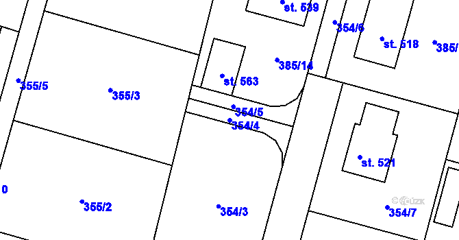 Parcela st. 354/4 v KÚ Sedlec u Votic, Katastrální mapa