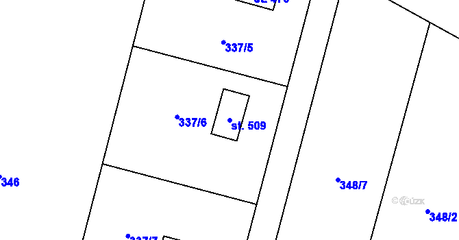 Parcela st. 509 v KÚ Sedlec u Votic, Katastrální mapa