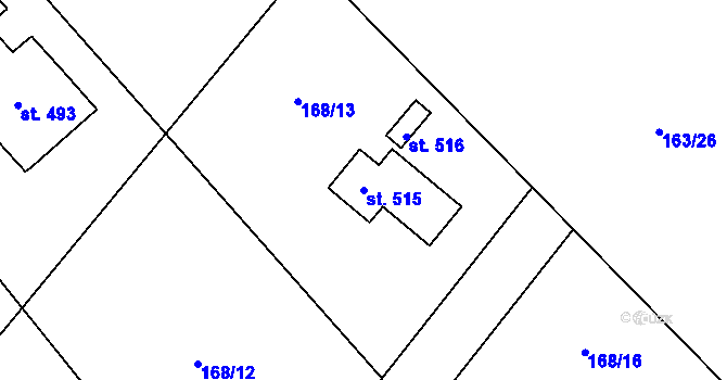 Parcela st. 515 v KÚ Sedlec u Votic, Katastrální mapa