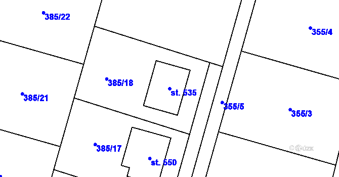 Parcela st. 535 v KÚ Sedlec u Votic, Katastrální mapa