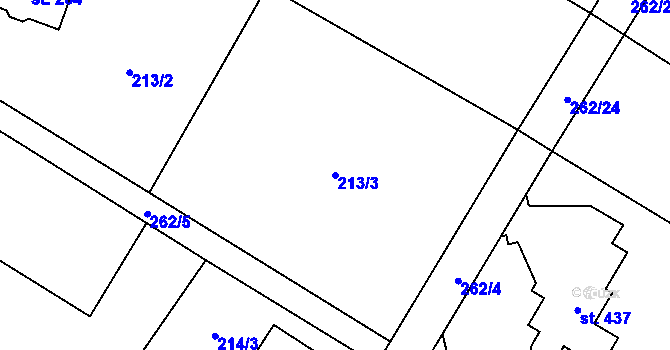 Parcela st. 213/3 v KÚ Sedlec u Votic, Katastrální mapa