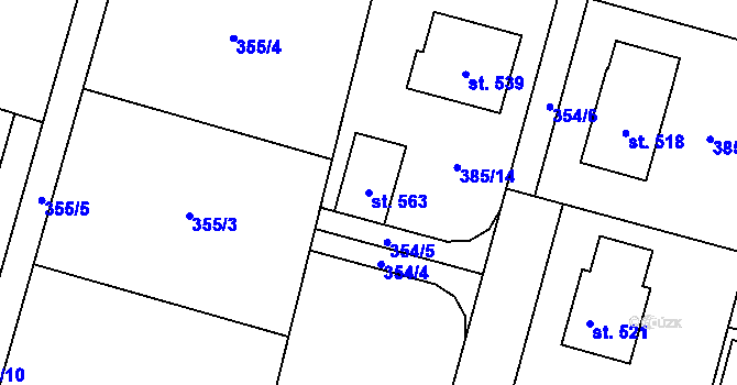 Parcela st. 563 v KÚ Sedlec u Votic, Katastrální mapa