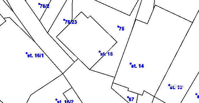 Parcela st. 15 v KÚ Sedlejov, Katastrální mapa