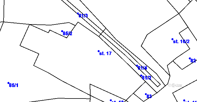 Parcela st. 17 v KÚ Sedlejov, Katastrální mapa