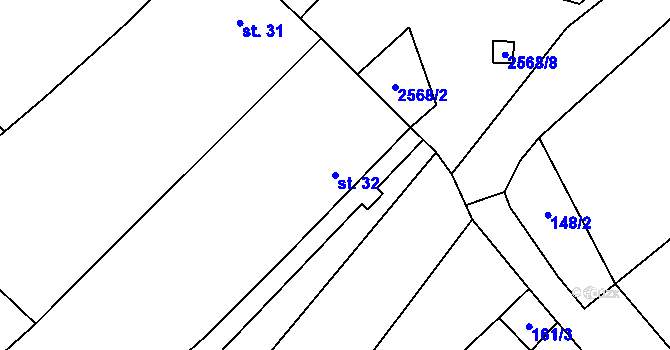 Parcela st. 32 v KÚ Sedlejov, Katastrální mapa