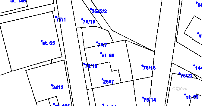 Parcela st. 60 v KÚ Sedlejov, Katastrální mapa