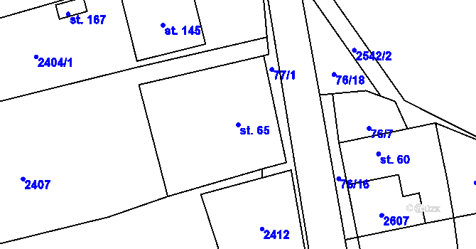 Parcela st. 65 v KÚ Sedlejov, Katastrální mapa