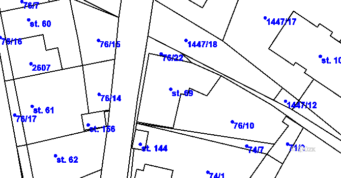 Parcela st. 69 v KÚ Sedlejov, Katastrální mapa