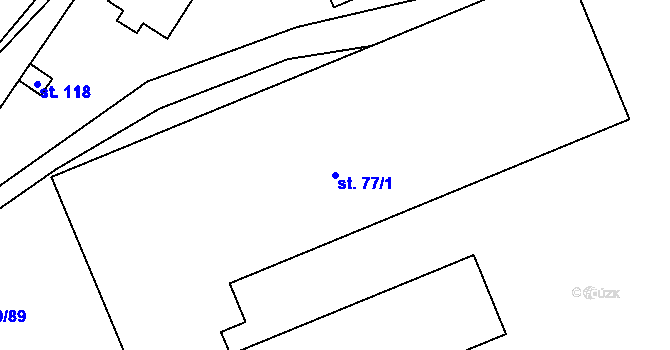 Parcela st. 77/1 v KÚ Sedlejov, Katastrální mapa