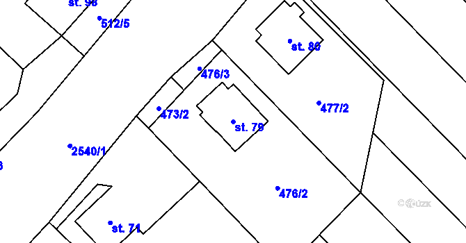 Parcela st. 79 v KÚ Sedlejov, Katastrální mapa