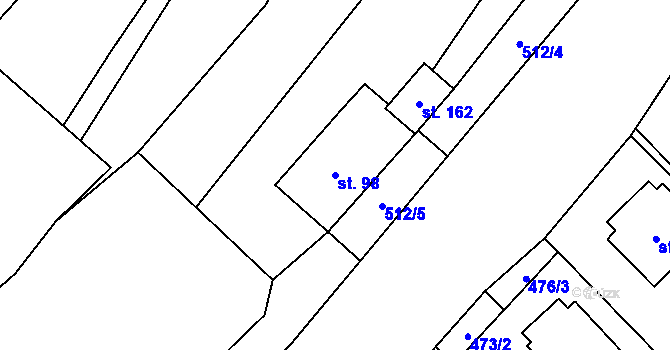 Parcela st. 98 v KÚ Sedlejov, Katastrální mapa