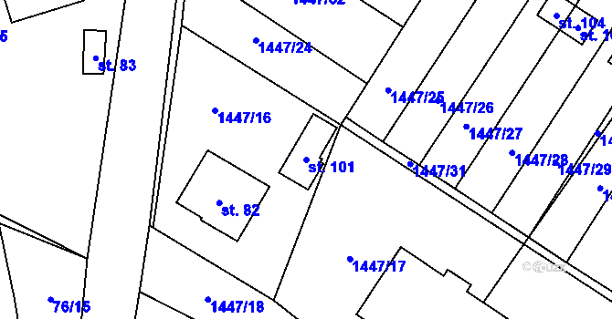 Parcela st. 101 v KÚ Sedlejov, Katastrální mapa