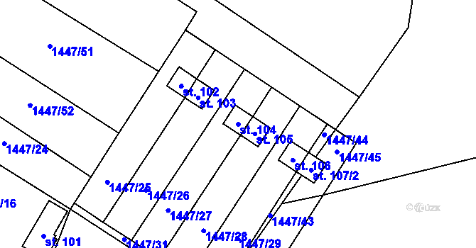 Parcela st. 104 v KÚ Sedlejov, Katastrální mapa