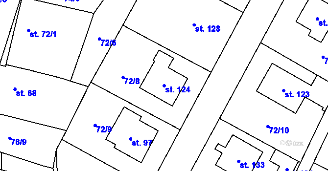 Parcela st. 124 v KÚ Sedlejov, Katastrální mapa