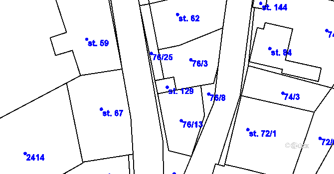Parcela st. 129 v KÚ Sedlejov, Katastrální mapa
