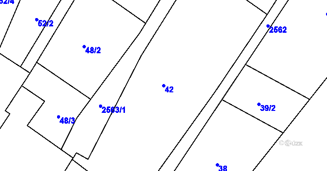 Parcela st. 42 v KÚ Sedlejov, Katastrální mapa