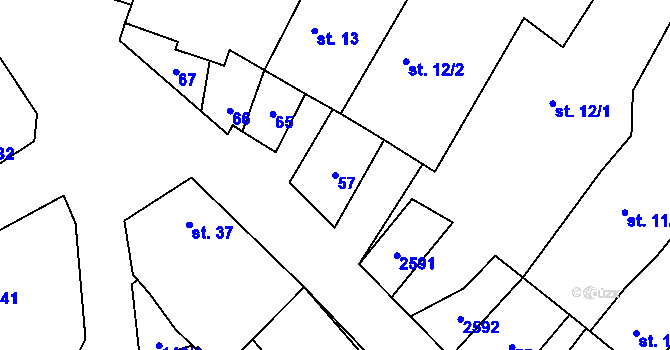 Parcela st. 57 v KÚ Sedlejov, Katastrální mapa