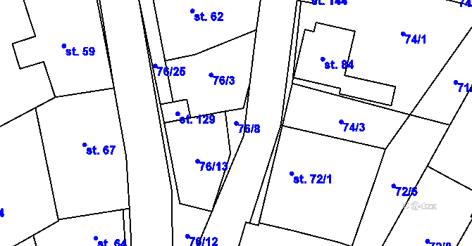Parcela st. 76/8 v KÚ Sedlejov, Katastrální mapa