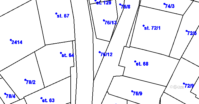 Parcela st. 76/12 v KÚ Sedlejov, Katastrální mapa