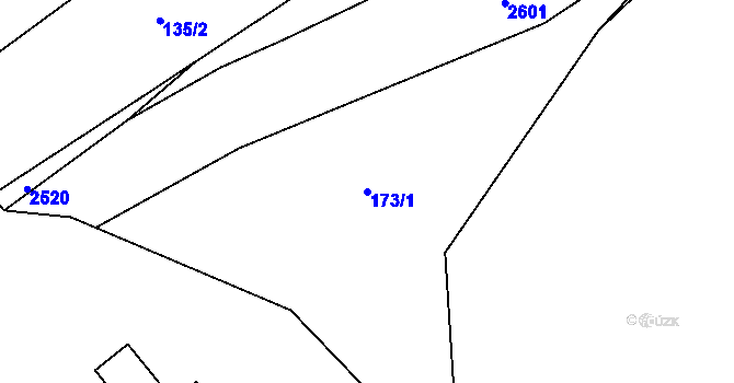Parcela st. 173/1 v KÚ Sedlejov, Katastrální mapa