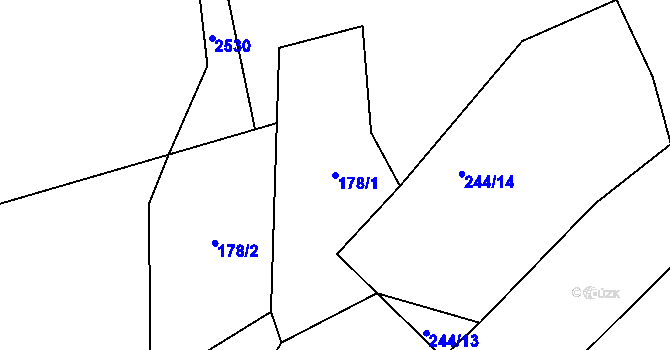 Parcela st. 178/1 v KÚ Sedlejov, Katastrální mapa