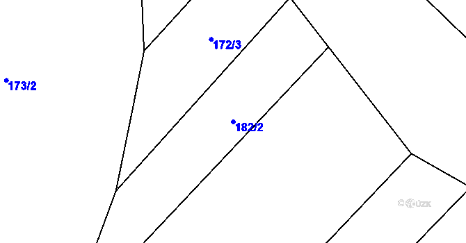 Parcela st. 182/2 v KÚ Sedlejov, Katastrální mapa