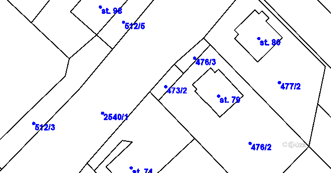 Parcela st. 473/2 v KÚ Sedlejov, Katastrální mapa