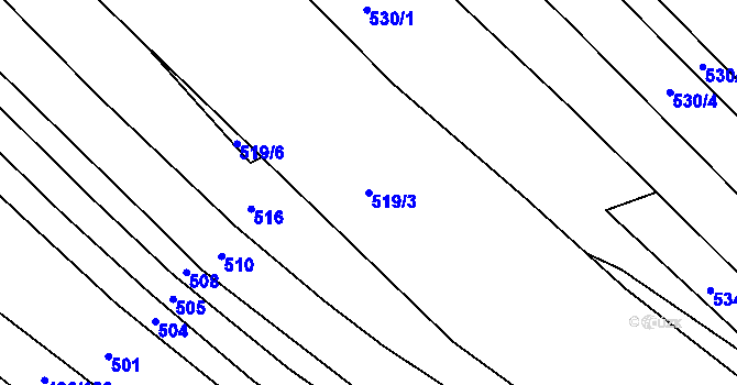 Parcela st. 519/3 v KÚ Sedlejov, Katastrální mapa