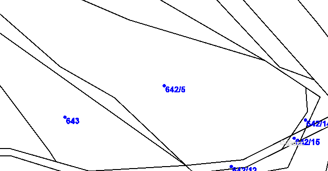 Parcela st. 642/5 v KÚ Sedlejov, Katastrální mapa