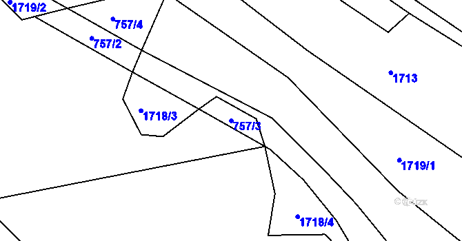 Parcela st. 757/3 v KÚ Sedlejov, Katastrální mapa