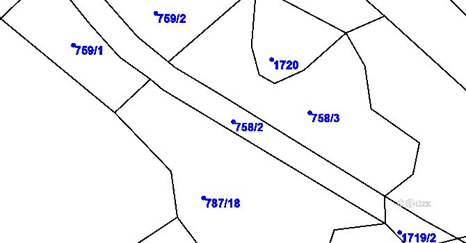 Parcela st. 758/2 v KÚ Sedlejov, Katastrální mapa