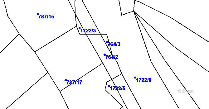 Parcela st. 764/2 v KÚ Sedlejov, Katastrální mapa