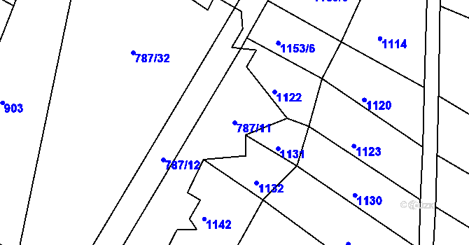 Parcela st. 787/11 v KÚ Sedlejov, Katastrální mapa