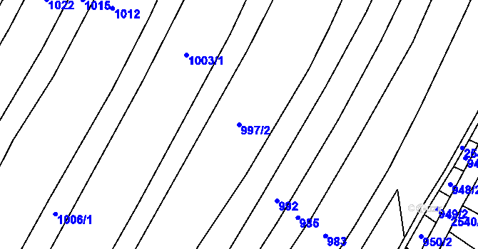 Parcela st. 997/2 v KÚ Sedlejov, Katastrální mapa