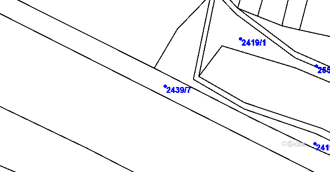 Parcela st. 2439/7 v KÚ Sedlejov, Katastrální mapa