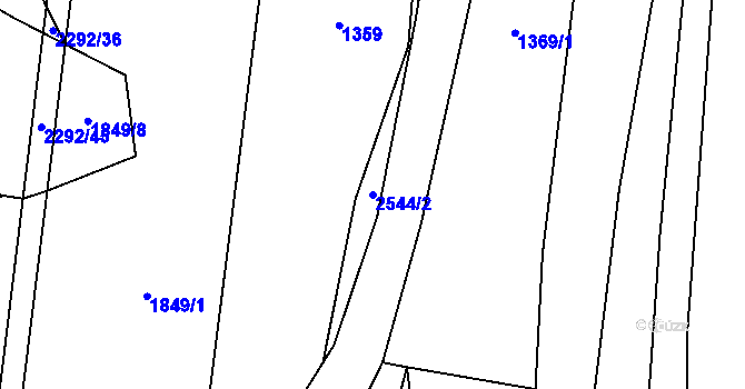 Parcela st. 2544/2 v KÚ Sedlejov, Katastrální mapa