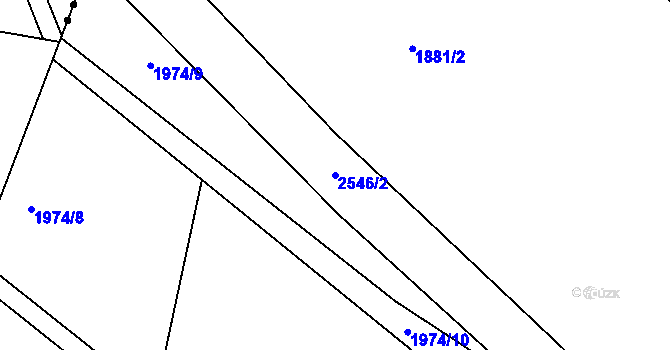 Parcela st. 2546/2 v KÚ Sedlejov, Katastrální mapa