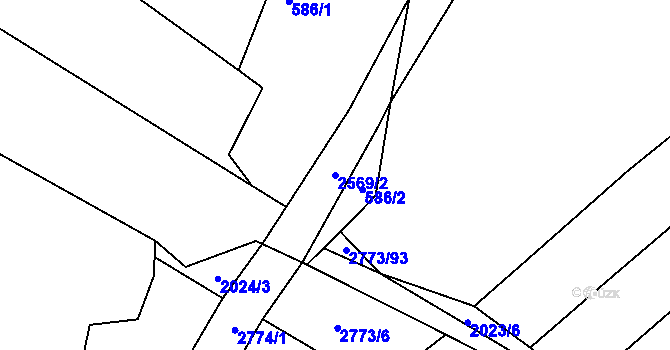 Parcela st. 2569/2 v KÚ Sedlejov, Katastrální mapa
