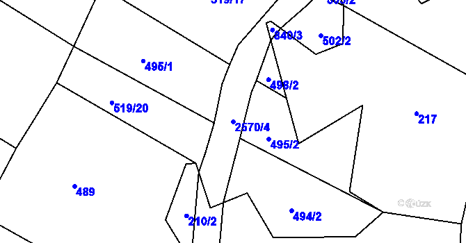 Parcela st. 2570/4 v KÚ Sedlejov, Katastrální mapa