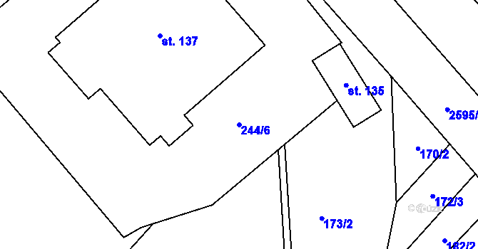 Parcela st. 244/6 v KÚ Sedlejov, Katastrální mapa