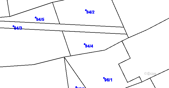 Parcela st. 94/4 v KÚ Sedlejov, Katastrální mapa