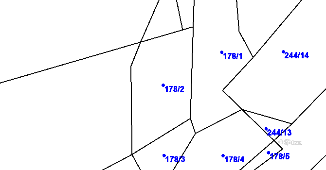 Parcela st. 178/2 v KÚ Sedlejov, Katastrální mapa