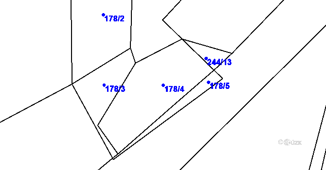 Parcela st. 178/4 v KÚ Sedlejov, Katastrální mapa