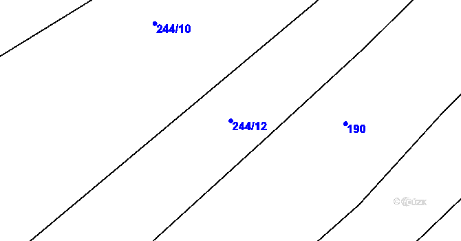 Parcela st. 244/12 v KÚ Sedlejov, Katastrální mapa