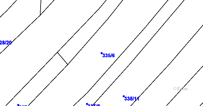 Parcela st. 335/6 v KÚ Sedlejov, Katastrální mapa