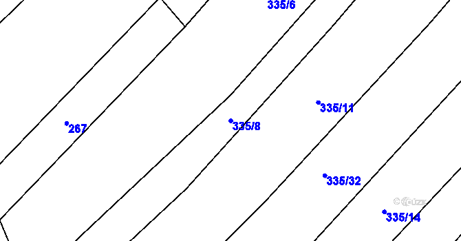 Parcela st. 335/8 v KÚ Sedlejov, Katastrální mapa